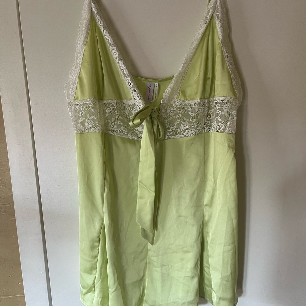 Urban Outfitters Lime Green Lace Chemise